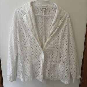 Vintage Tantrums Y2K Lace Cut Out Button Up Blouse Size L